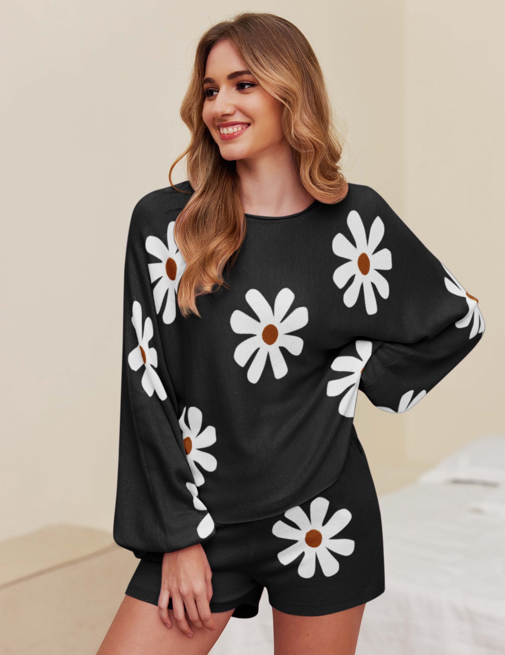 Ekouaer Pajamas Set Soft Knit Lounge Sets (US Only)