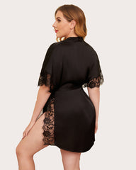 Satin Eyelash Lace Kimono