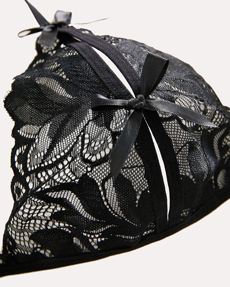 Bra and Panty Set Halter Lace 2 Piece Set