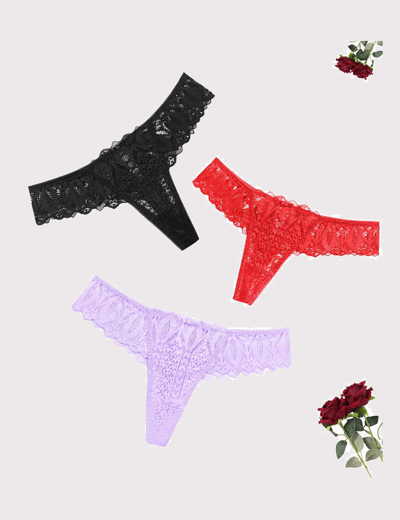 Lace Thongs Cross Back Underwear