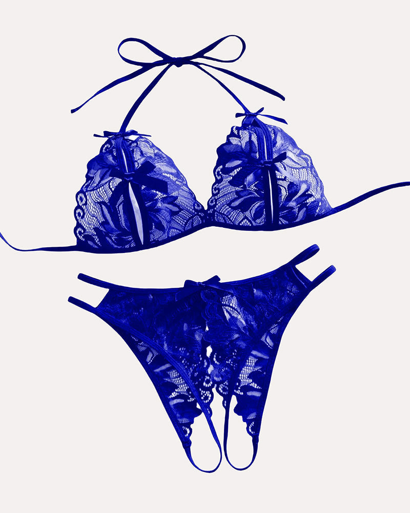 Bra and Panty Set Halter Lace 2 Piece Set