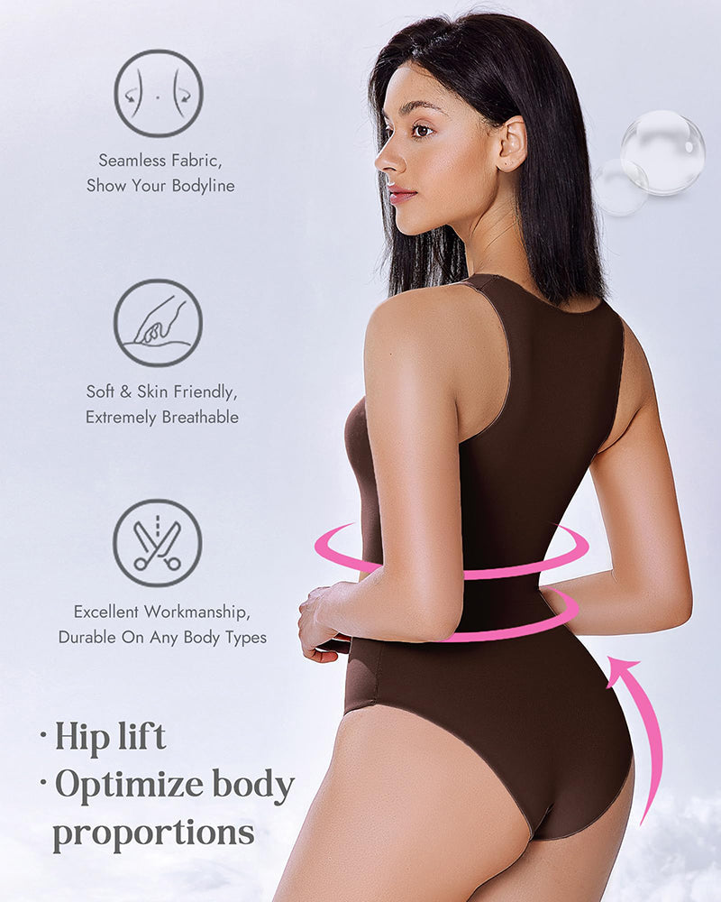 4Pack Double Lined Tank Bodysuit Shapewear