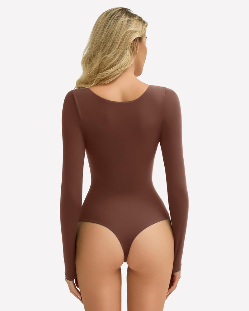 Double Lined Square Neck BodySuit Tops