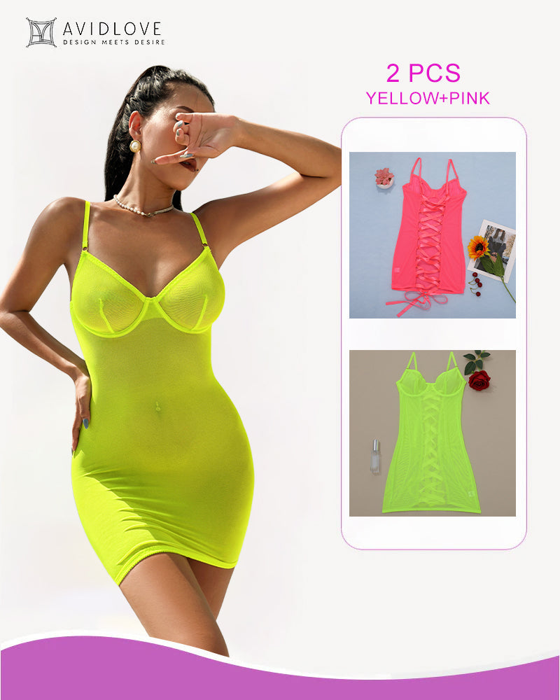 Backless Strappy Lace Up Mini Dress