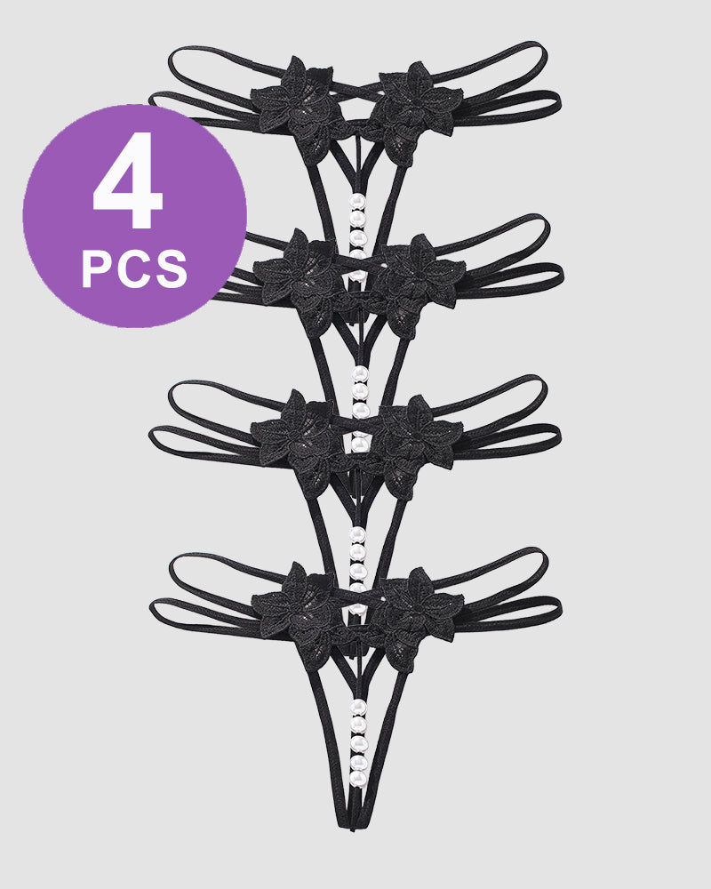 Pearl Lingerie Lace Open Panties G-String