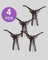 Pearl Sequined Mesh Low Rise Panty Set