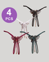 Pearl Sequined Mesh Low Rise Panty Set