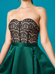 Lace Strapless Ball Gown Formal Dress