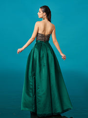 Lace Strapless Ball Gown Formal Dress