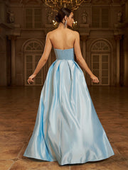 Luxury Corset Strapless A-line Prom Dress