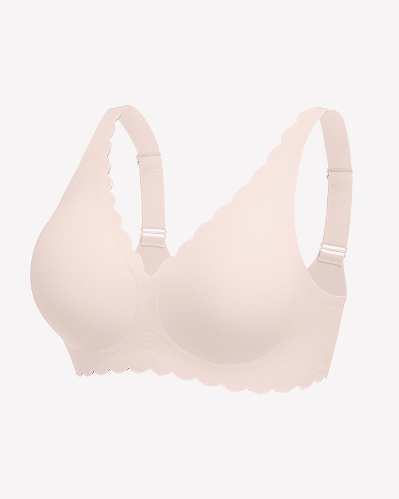 Wireless V Neck Seamless Full Coverage Bra