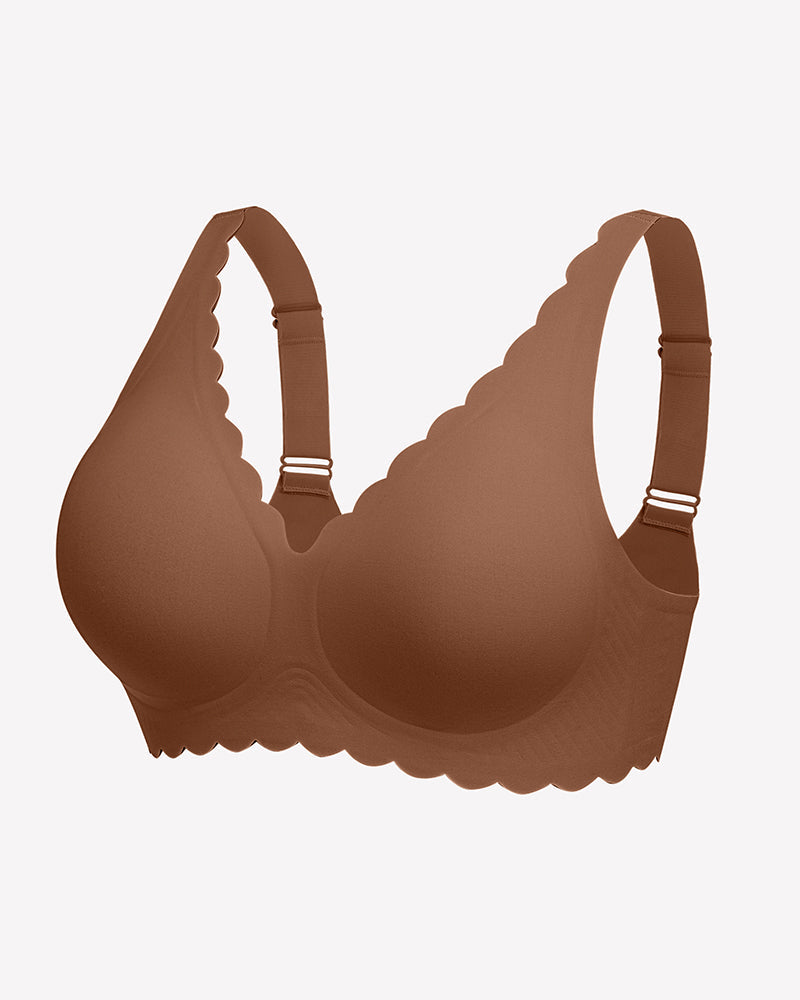 Wireless V Neck Seamless Full Coverage Bra