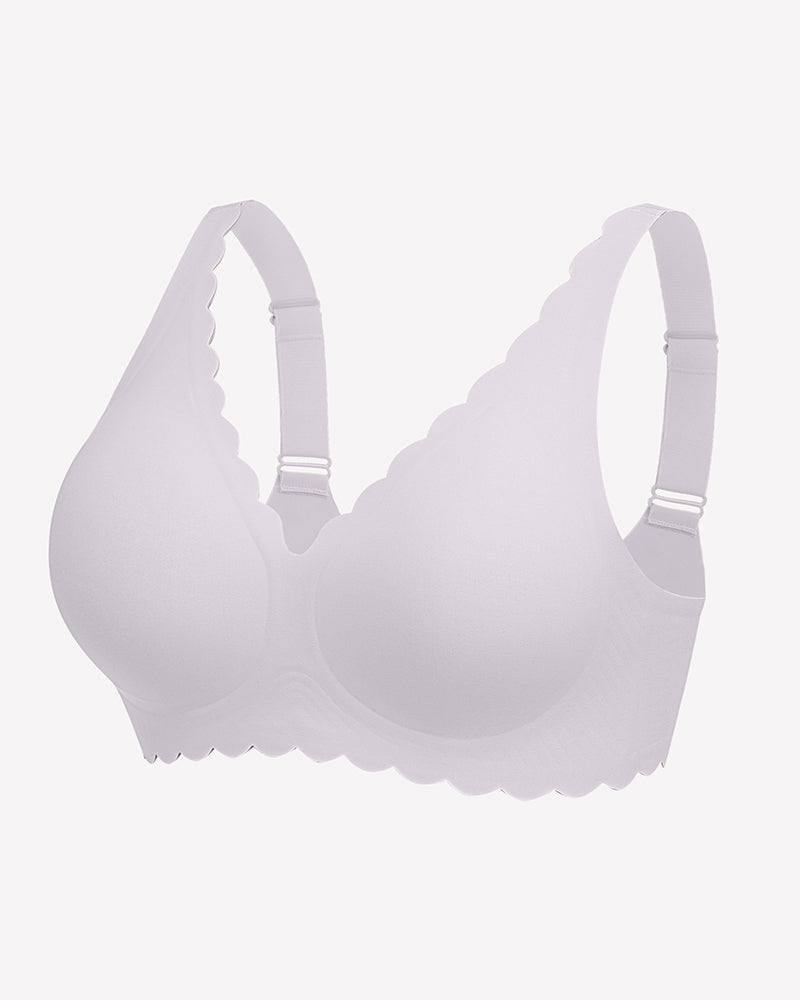 Wireless V Neck Seamless Full Coverage Bra