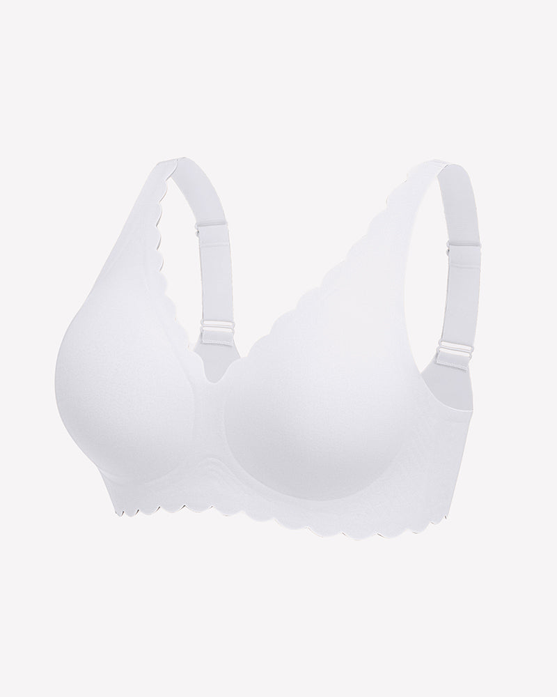 Wireless V Neck Seamless Full Coverage Bra