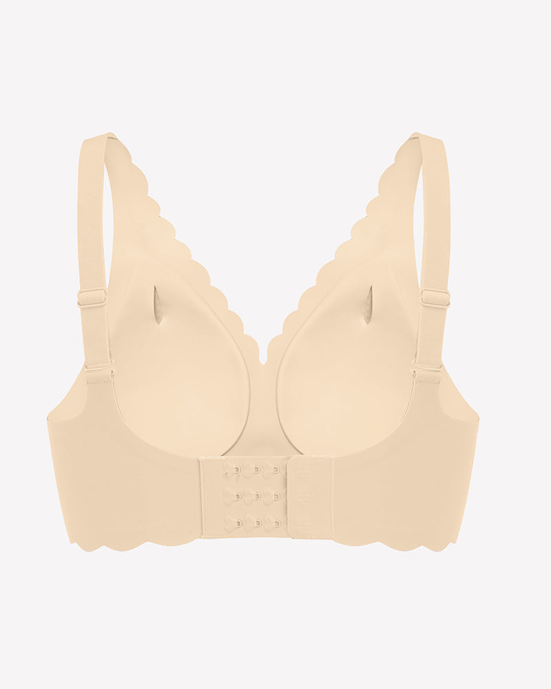 Wireless V Neck Seamless Full Coverage Bra