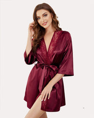 Kimono Satin Short Silky Robes