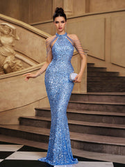 Lightblue Shimmer Elegant Cocktail Dress