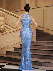 Lightblue Shimmer Elegant Cocktail Dress