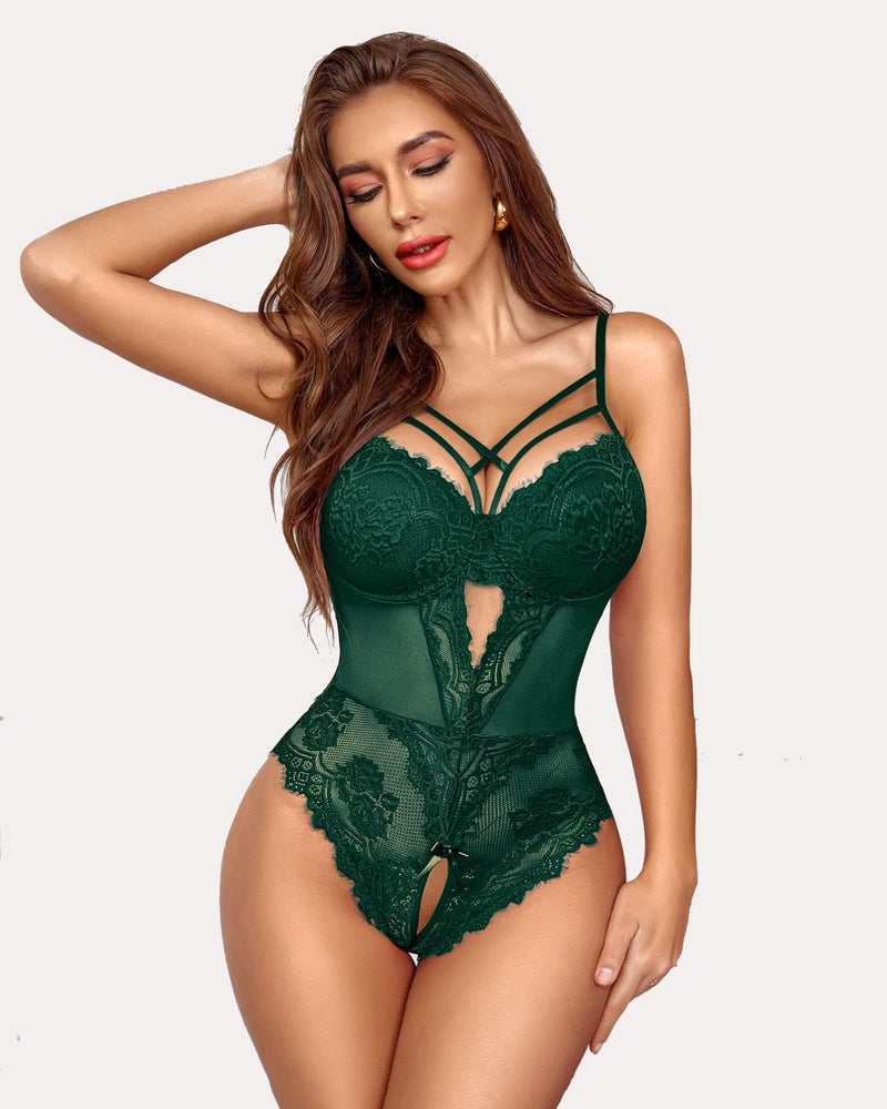 FLace Crotchless Bodysuit
