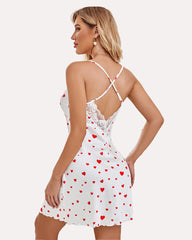 Leopard Print Lace Silk Dress Babydoll