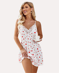 Leopard Print Lace Silk Dress Babydoll