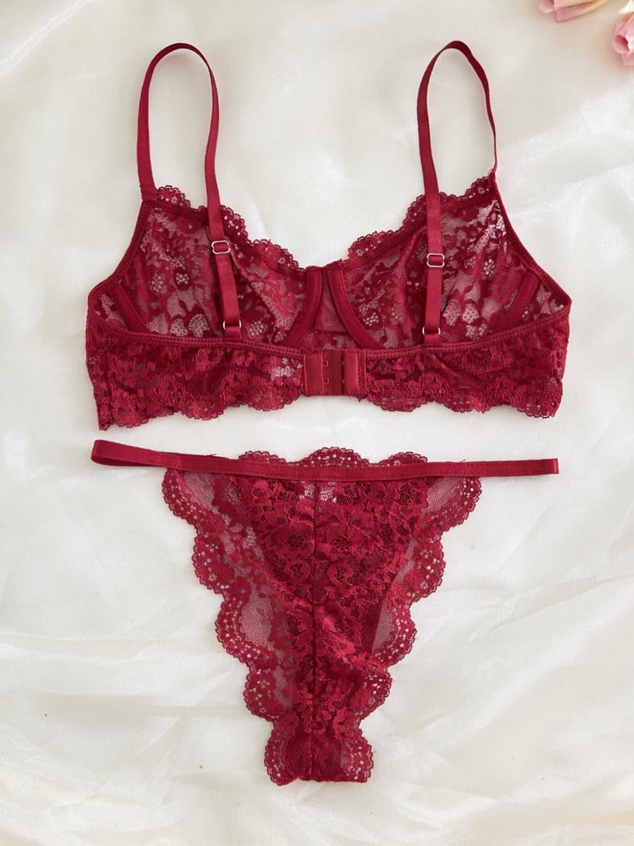 Lace See Through Lingerie Set
