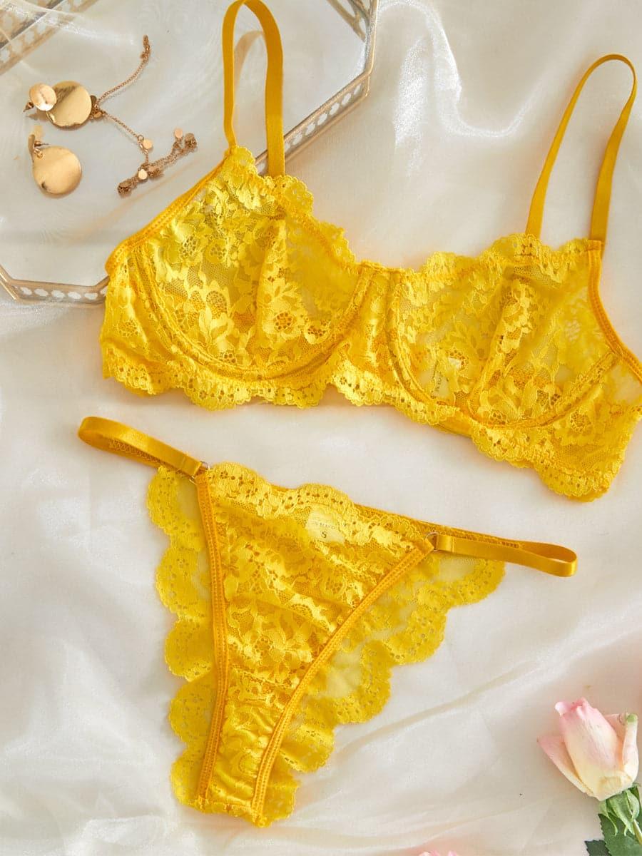 Lace See Through Lingerie Set