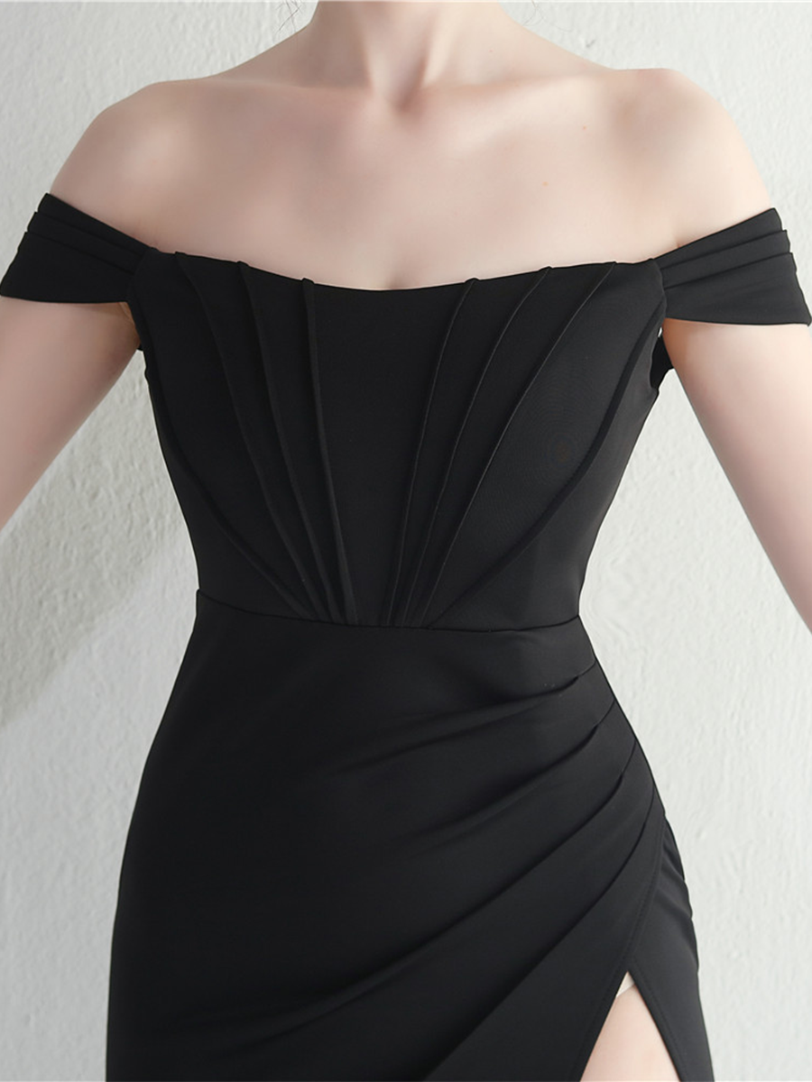 Sexy Off Shoulder Wrap Emerald Green Prom Dress