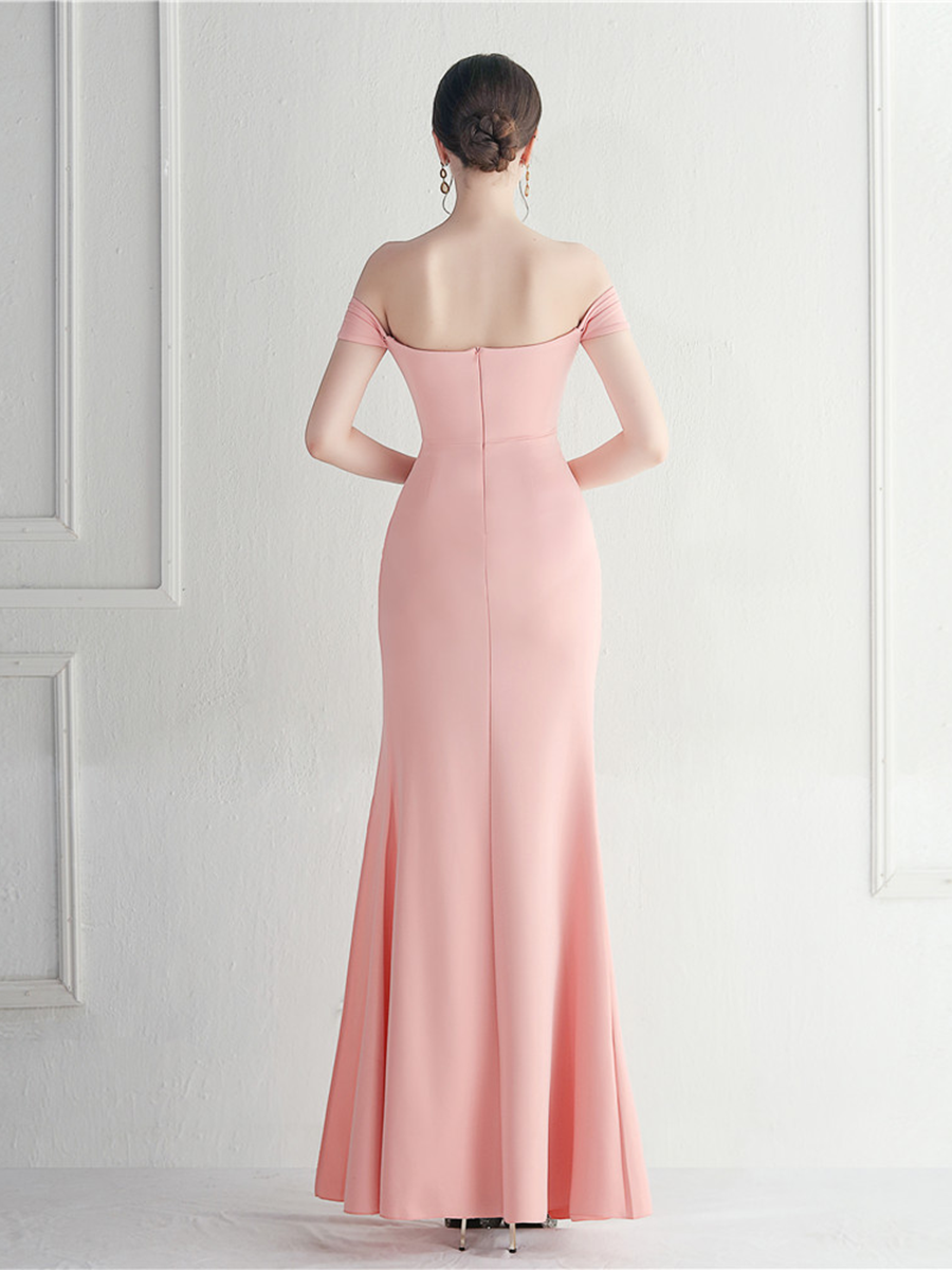 Sexy Off Shoulder Wrap Emerald Green Prom Dress