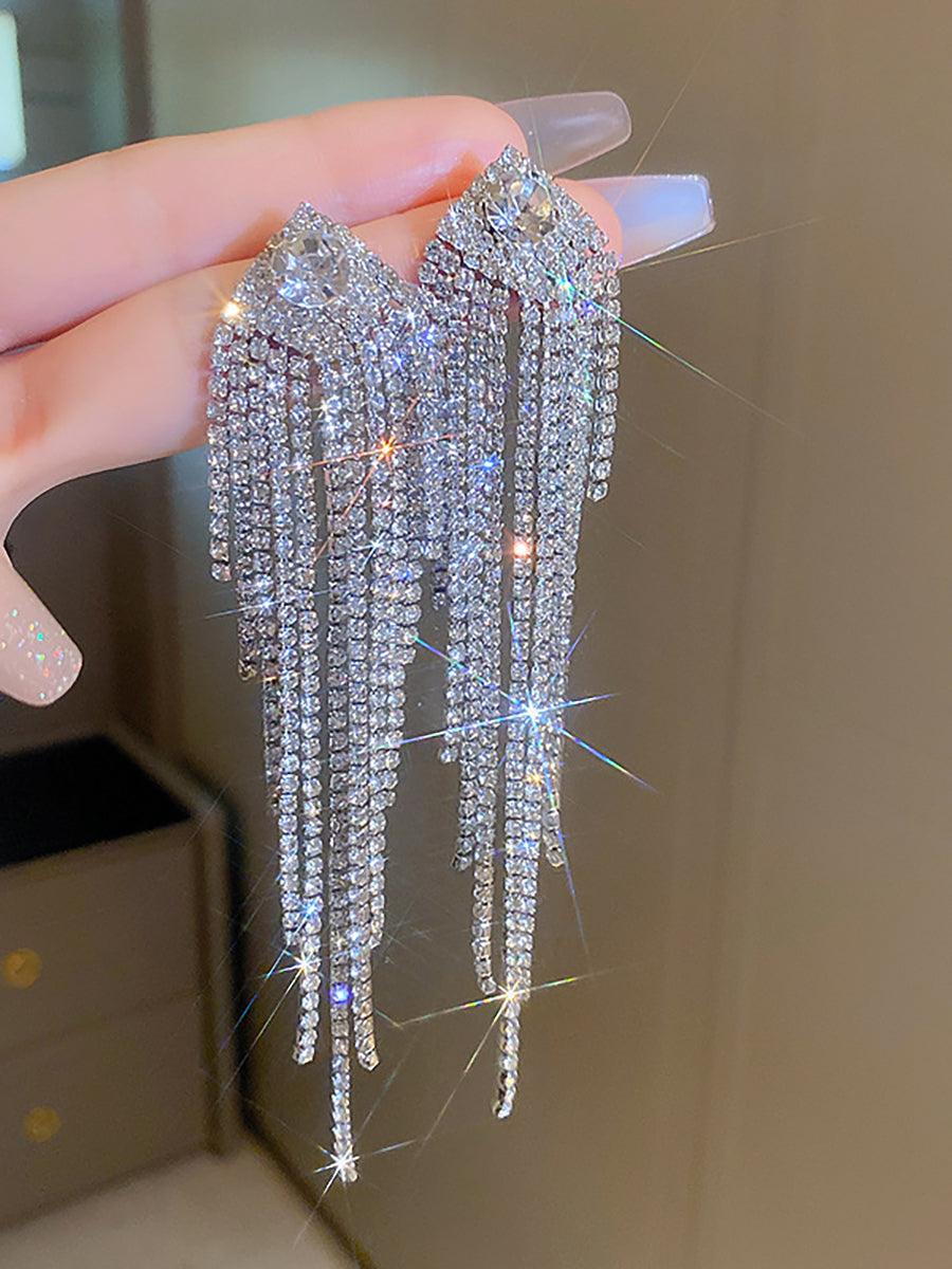 Luxury Tassel Silver Needle Earrings