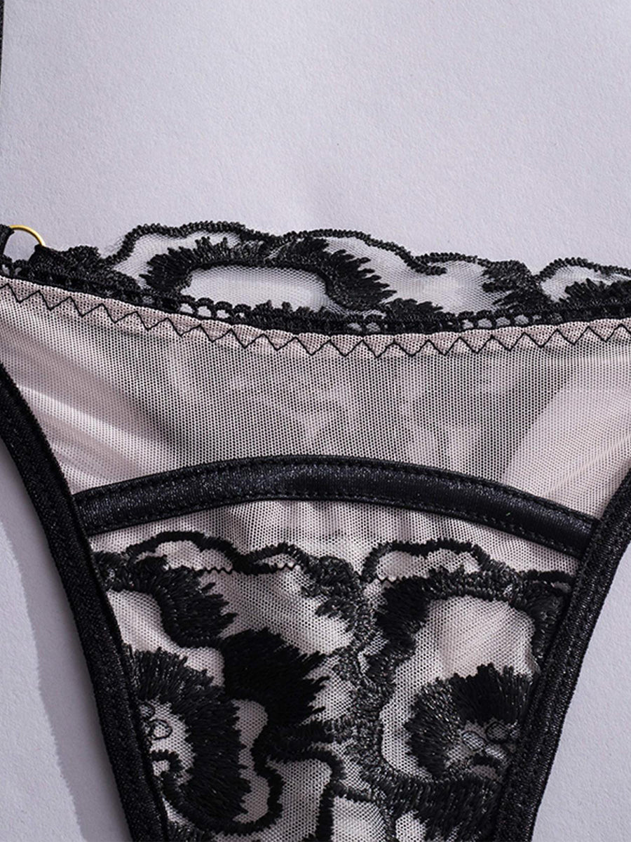 Color-block See-through Lace Sexy Teddy