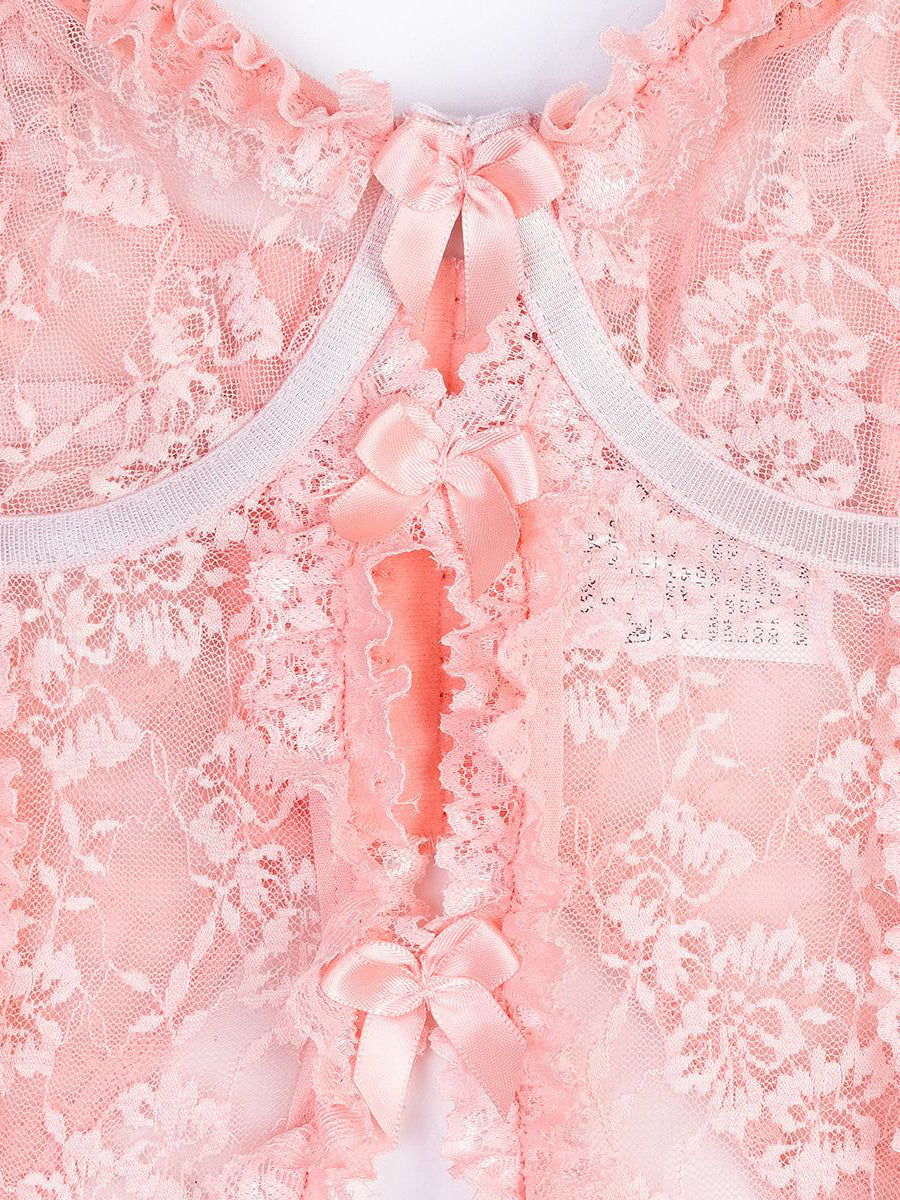 White Lace Cutout Ruffled Sexy Lingerie