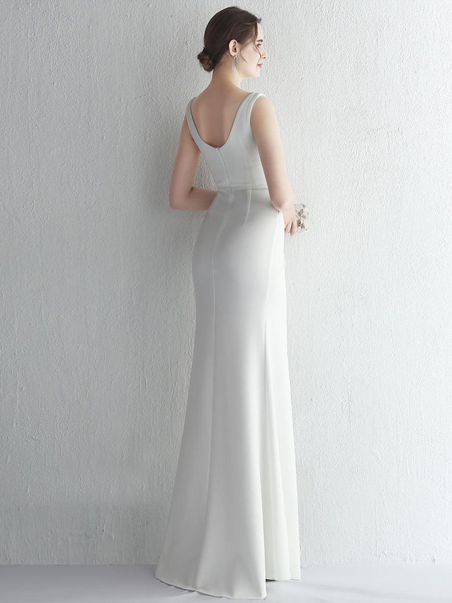 Square Neck Sleevelss Solid Folds Cocktail Dress