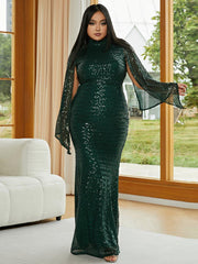 Plus Mermaid Sequin Evening Dress