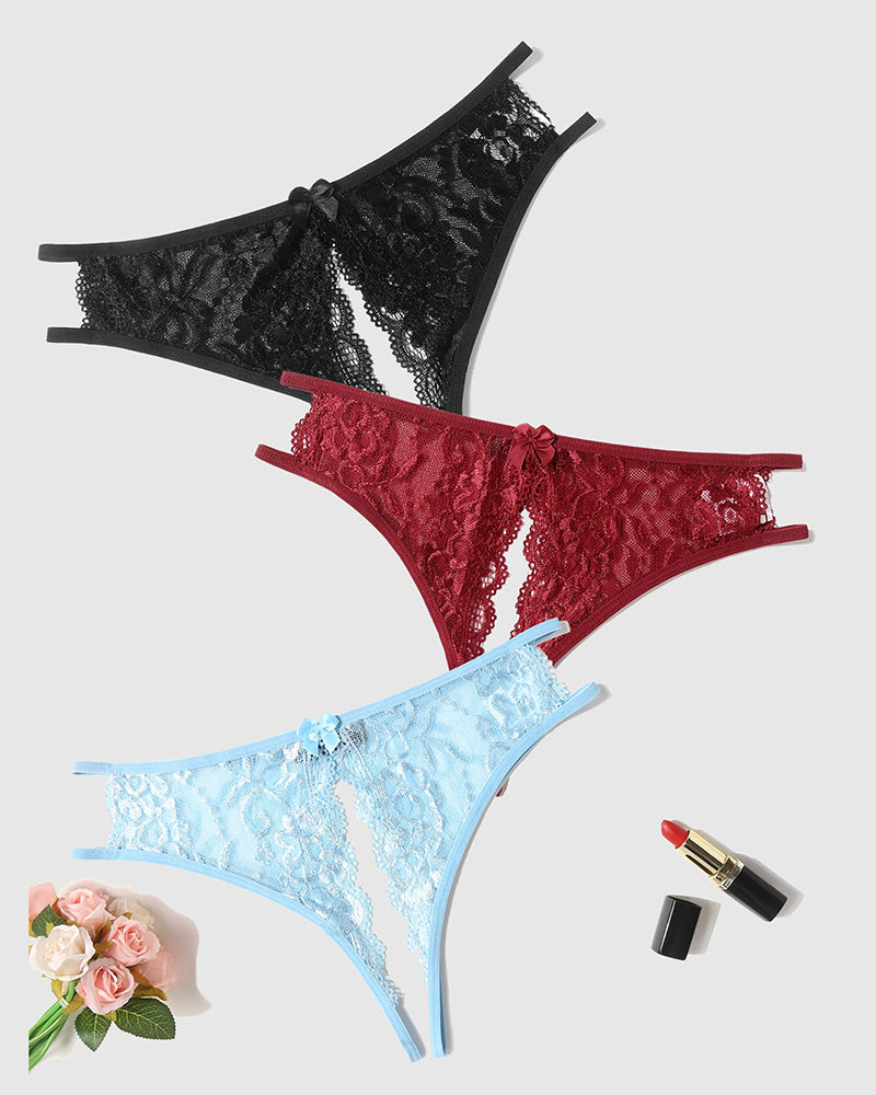 Lace Panties FLace Briefs with Bow