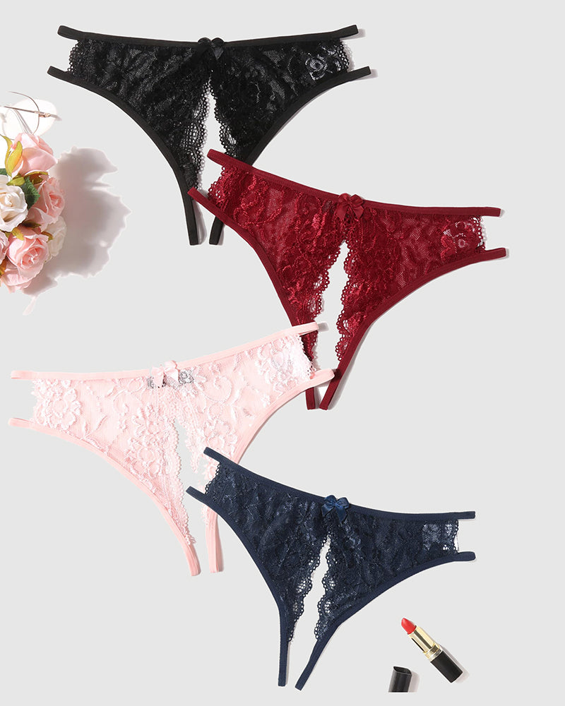 Lace Panties FLace Briefs with Bow
