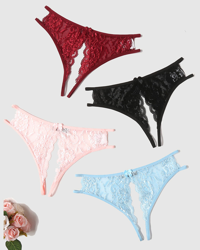 Lace Panties FLace Briefs with Bow