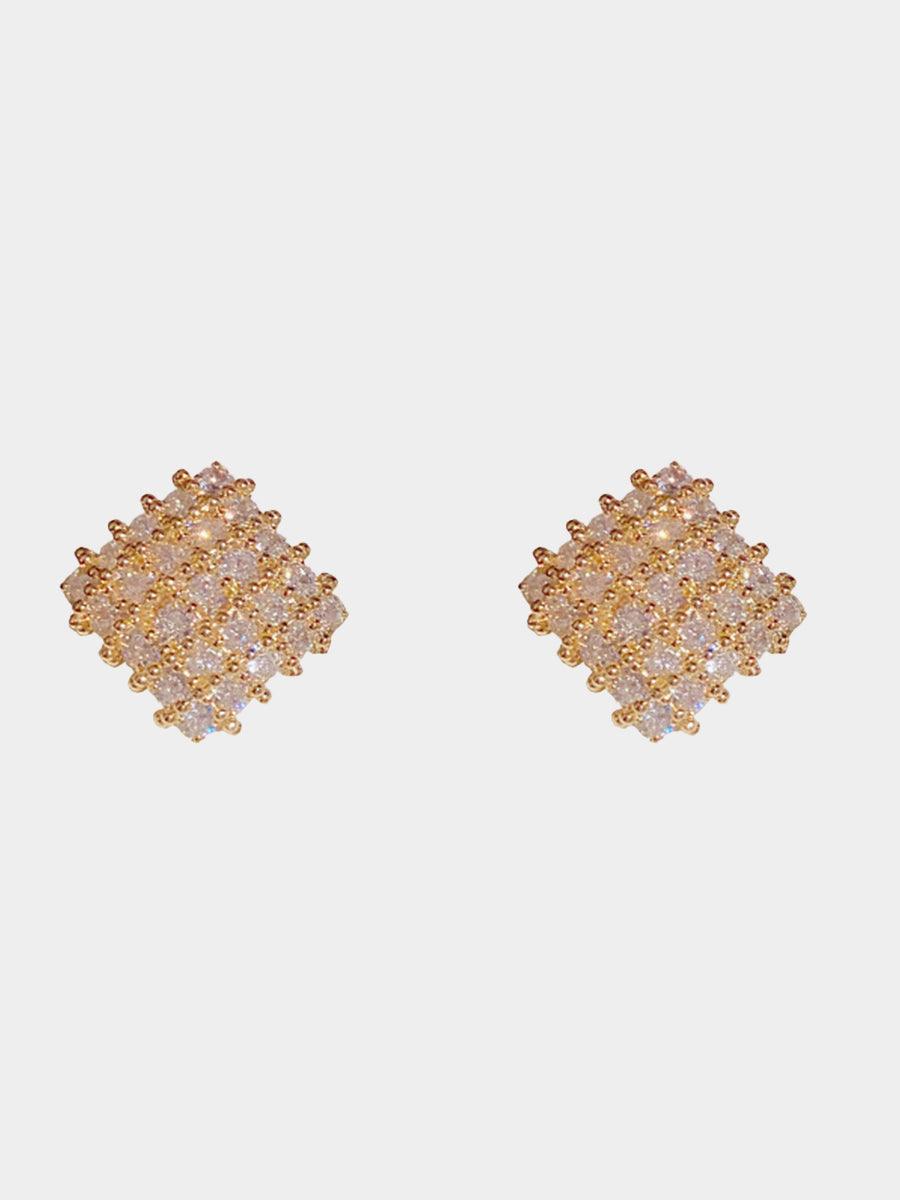 Geometric Diamond Stud Earrings