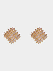 Geometric Diamond Stud Earrings