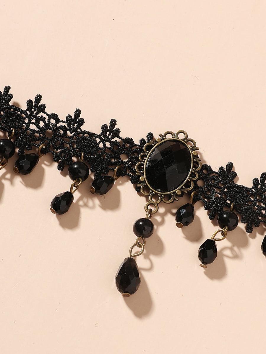 Vintage Black Lace Gothic Necklace