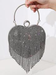 Stone Tassel Heart Match Wedding Dress Clutch Bag MNBF005