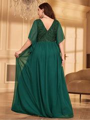 Plus A-line Solid Bridesmaid Dress