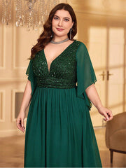 Plus A-line Solid Bridesmaid Dress