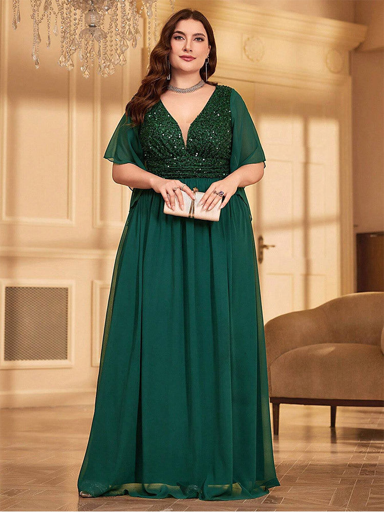 Plus A-line Solid Bridesmaid Dress