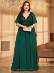 Plus A-line Solid Bridesmaid Dress