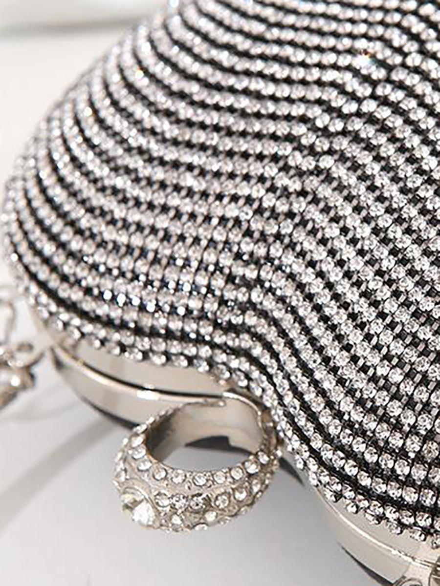 Stone Tassel Heart Match Wedding Dress Clutch Bag MNBF005