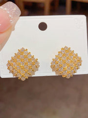 Geometric Diamond Stud Earrings