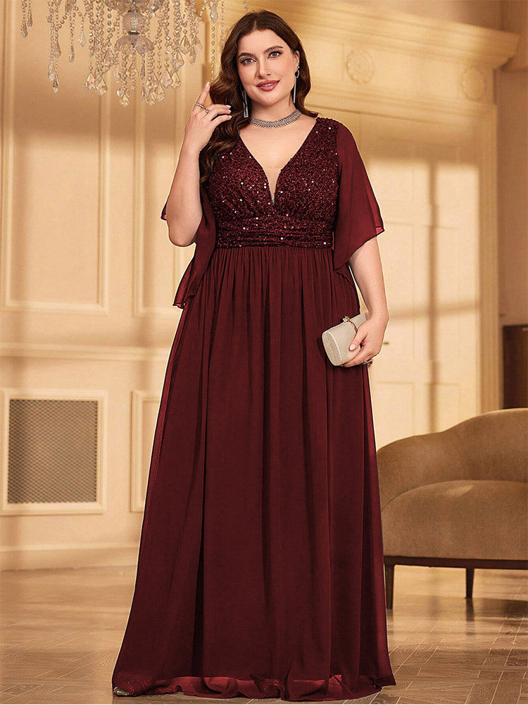 Plus A-line Solid Bridesmaid Dress