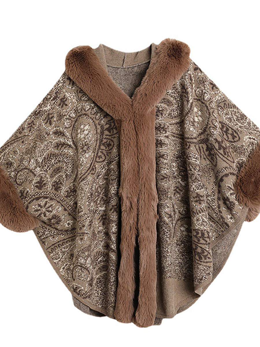 Paisley Elegant Winter Poncho Wrap