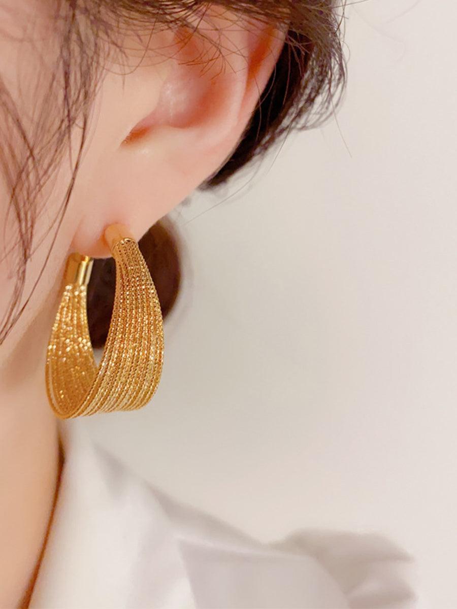 Personalized Metal Geometric Large Earrings